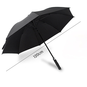 Factory Windproof Business Logo Printing Umbrella Custom Design Black Pongee Advertising Golf Umbrella