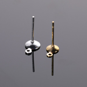 Earring <b>Posts</b> With Bowl Backs 925 Silver Plated Copper For Pearl Earrings Jewelry Findings Components <b>Round</b> Geometric Style - Product Image 3