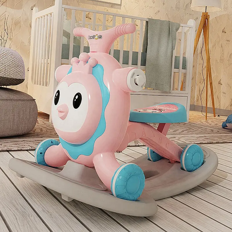 Commercio all'ingrosso 4 in 1 music light baby walker ride on car baby dondolo cavallo baby Scooter
