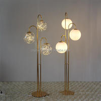 Nouvelles décorations de mariage : Lampe de guidage de chemin à 3 têtes, en fer forgé, style bar à glace et cristal, avec motif arbre de mariage, pour centre de table