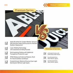 Enseignes lumineuses 3D en acrylique et métal Daco Sign OEM/ODM pour salons de beauté et hôtels, avec logo rétroéclairé, conception gratuite, publicité et décoration, IP65 - Product Image 4