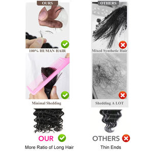 Cabello Humano Natural de 24 Pulgadas para Trenzas, Cabello Ondulado Suelto, Cabello Rizado Afro, Paquetes de Cabello Humano para Trenzas - Product Image 3