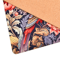 Sous-verres et sets de table carrés vierges vintage en MDF, série Flourishing, imprimés par sublimation avec logo personnalisé, motif floral, écologiques