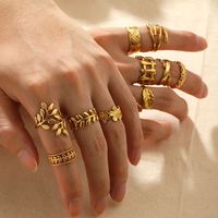 Bagues en acier inoxydable 316L avec pierres précieuses, étanches, élégantes et simples, plaquées or 18 carats, tendance pour femmes et filles
