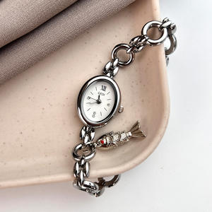 Chic Oval Dial Ladies <b>Watch</b> Retro Inspired Minimal Luxury Quartz Timepiece - Product Image 1