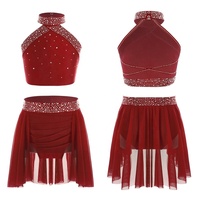 6-16 enfants filles robe de danse hauts sans manches et ensembles de jupe pour la danse moderne lyrique compétition de patinage artistique cours de danse
