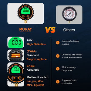 मोरे मे267p बैटरी संचालित ओम lcd सटीकता 1% टायर पर इलेक्ट्रॉनिक मैनोमीटर बुद्धिमान वायु दबाव गेज - Product Image 4