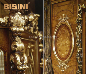 Replica-Estantería multifuncional con 2 puertas, librería con cajones, Burl, marquetería, con incrustaciones, estilo clásico real, Louis - Product Image 5