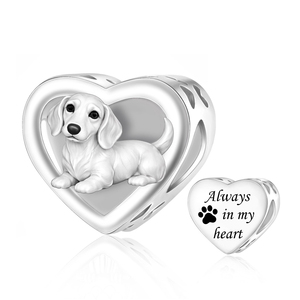 Ciondoli Pan Charms in Argento: Yorkshire Schnauzer, <span class=keywords><strong>Bulldog</strong></span> <span class=keywords><strong>Francese</strong></span>, Bassotto - Perline per Braccialetti Originali, Gioielli Commemorativi per l'Amore degli Animali Domestici, Berloque - Product Image 4