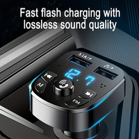 Chargeur de voiture double USB avec affichage LED, appareil mains libres sans fil, Bluetooth, transmetteur audio FM, chargeur MP3, lecteur mp3 de voiture