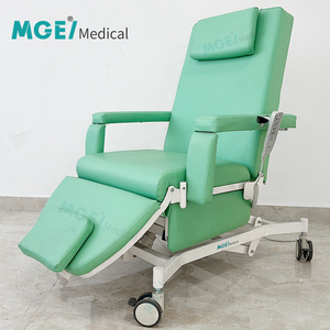 Fauteuil de dialyse électrique à deux moteurs, design inclinable, fonction CPR, roulettes de 4 pouces avec frein pour la donatation de sang et la collecte de sang - Product Image 6