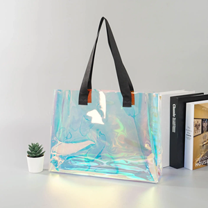 Custom Logo <b>Transparent</b> Jelly Orange PVC Tote <b>Bag</b> with Button Closure Stylish Fashionable Design for Gifts Shopping - Product Image 4