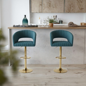 Iron Velvet <b>Adjustable</b> Minimalist Bar <b>Stools</b> Modern Swivel Commercial-Use Home Bar Dining Gym Counter <b>Height</b> Living Room Hotel - Product Image 3