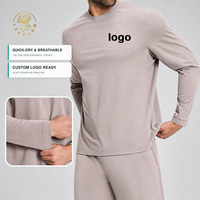 T-shirt à manches longues personnalisé pour homme, en polyester Dry Fit, uni, pour le sport et la gym