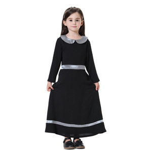 K027 Robe à manches longues pour filles, vêtements islamiques, robes musulmanes, caftan arabe pour enfants, abaya de Dubaï pour filles - Product Image 2