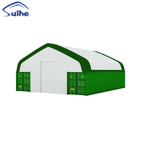 Abri de tente conteneur robuste avec structure en acier galvanisé, bâtiment de stockage en bâche pour entrepôt extérieur, résistant au vent et à la neige, personnalisable