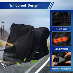 Housse de <span class=keywords><strong>moto</strong></span> en Oxford 300D résistante à la poussière, aux UV et à l'eau, avec sangle réglable - Product Image 5