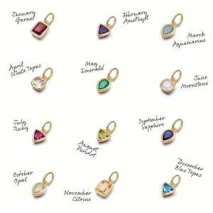 Colgante de 12 piedras de nacimiento europeo-americano de acero inoxidable con baño de oro de 18K, forma de mariposa, cadenas para mujer, accesorio DIY - Product Image 1