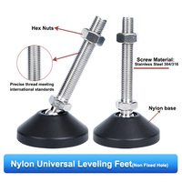 Pieds de nivellement antidérapants pieds de réglage de meubles en acier inoxydable pieds réglables pivotants en nylon m6 m8 m10 m12 m14 m16 m18 m20 m24