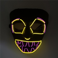 Masque intégral lumineux en PVC à LED, motif dents de scie, pour costumes de carnaval et ambiance scénique - Fournisseur d'usine