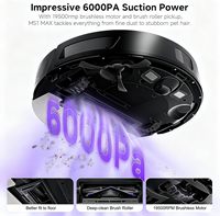 Robot Vacuum Mop Combo MONSGA MS1 MAX 6000Pa 3.5L Stasiun Pengosongan Otomatis Navigasi Lidar Daya Tahan Baterai 180 Menit Kontrol APP/Remote/Suara untuk Lantai Keras