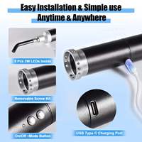 Baguette de luminothérapie rouge portable à 5 LED, lampe torche infrarouge pour le visage, les articulations et les muscles