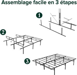 <span class=keywords><strong>Letto</strong></span> Justin 90 x <span class=keywords><strong>190</strong></span> cm - Altezza 36 cm con contenitore sotto il <span class=keywords><strong>letto</strong></span> - <span class=keywords><strong>Letto</strong></span> a piattaforma in metallo - Nero - Cina - Product Image 4