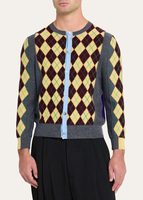 Pull pour homme rétro bicolore en tricot d'hiver avec motif Argyle, logo personnalisé, conception ODM