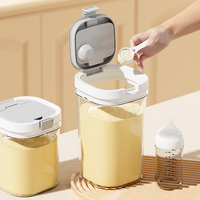 WANUO Contenedor Hermético para Almacenamiento de Fórmula de 800ml/1300ml/1800ml, Contenedor de Leche en Polvo Libre de BPA con Cuchara
