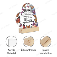 Citations espagnoles inspirantes signe acrylique amour et famille table acrylique avec base en bois pour soeurs décor à la maison