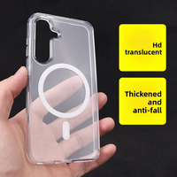 Pour S24 Ultra/S26/S25/S23 Ultra, coque de téléphone portable transparente magnétique à bords doux, design mat en PC+TPU, antichoc, deux en un