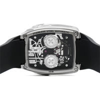 Montre mécanique sport pour homme, boîtier rectangulaire en acier inoxydable, bracelet en silicone, ODM OEM