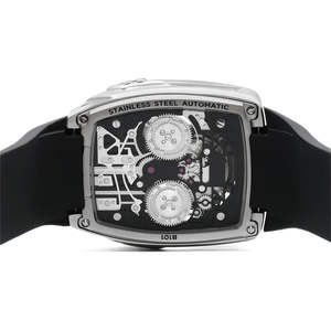 Reloj Deportivo Mecánico de Moda para Hombre, Caja Rectangular de Acero Inoxidable, Correa de Silicona, ODM OEM - Product Image 5