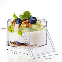Boîte à bonbons carrée en acrylique couvercle en plastique transparent pour collation Netflix Dessert Mousse organisateur vitrine présentoirs de fête