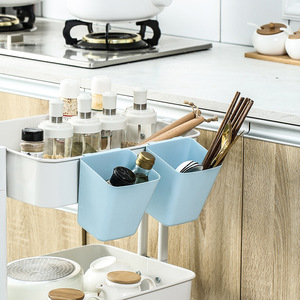 Cesta de almacenamiento de plástico para el hogar colgante trasero cocina baño Mini organizadores cosas pequeñas contenedor de almacenamiento de alimentos portátil - Product Image 4