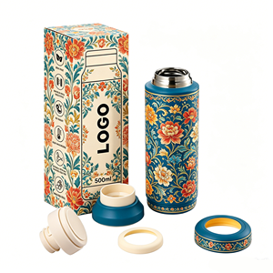 Botella de Agua de Acero Inoxidable con Aislamiento al Vacío de Doble Pared, Estilo Japonés, 350/500 ml, Libre de BPA, con Tapa de Silicona y Base Antideslizante - Product Image 1