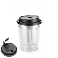 Gobelet à café en aluminium jetable personnalisé de 350 ml et 500 ml, gobelet en métal pour boissons froides avec couvercle en plastique