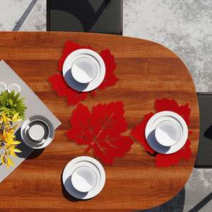 Felt Placemats for Dining <b>Table</b> Leaf-shaped <b>Mats</b> Heat Resistant Polyester Fiber <b>Table</b> <b>Mats</b> for Home Kitchen Party <b>Christmas</b> - Product Image 5