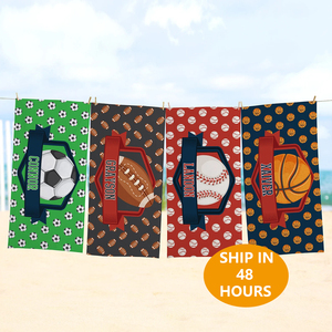 <span class=keywords><strong>Serviette</strong></span> de <span class=keywords><strong>plage</strong></span> personnalisée pour les fans de sport Fun Pool Fun Summer Fun Disponible dans Baseball Basketball Football et Soccer Designs - Product Image 1