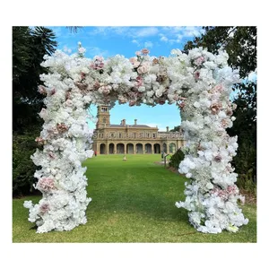 Smooth Arrangement Gate Stage Backdrop Artificial Flower Wedding Metal Garden Arch for Wedding