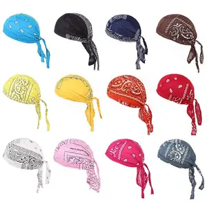 Wholesale Unisex Do Rag Skull Cap Bandana Head Wraps Biker Beanie Cap Bandana Hat Chemo Cap Dew Rag for Men women