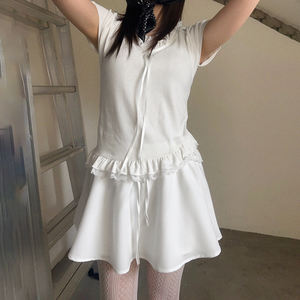 Romantic Breathable Lace <b>Patchwork</b> V-Neck Blouse Women Ruffle Trim Cute <b>Top</b> Kawaii Frill Casual Summer Shirt Digital Printing - Product Image 3