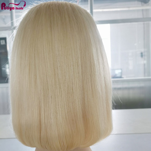Perruque Bob Courte Prête à Expédier, Pré-Pluckée, <span class=keywords><strong>Cheveux</strong></span> de Bébé, Dentelle HD Fine, <span class=keywords><strong>Cheveux</strong></span> Humains Raides, Couleur 613 Blond Miel, Perruques Bob Péruviennes - Product Image 3