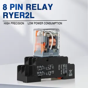 RTF08A Miniature Intermediate Relay 30V DC 220VAC 8 Pin Control Electromagnetic Relay 15A 250VAC