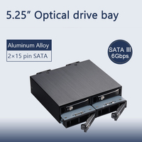 Unestech nouveau boîtier de disque dur SATA 2.5 "en alliage d'aluminium 5.25" baie de lecteur optique pour boîtier de disque dur d'ordinateur catégorie