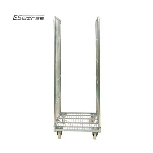 अनुकूलित बचत लागत गैल्वेनाइज्ड धातु स्टील वायर मेष 2 साइड नेस्टेबल तह रोलिंग स्टोरेज कार्ट - Product Image 4