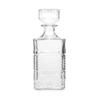 Carafe à whisky carrée fantaisie de 1000 ml pour les faveurs de mariage, pour l'alcool, les spiritueux, le bourbon, le brandy, la vodka