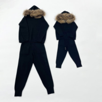 Janefur – Nouvelle collection printemps-automne : Ensemble décontracté en polaire pour femme, taille unique, style ample, pull en laine mélangée tricoté avec fourrure