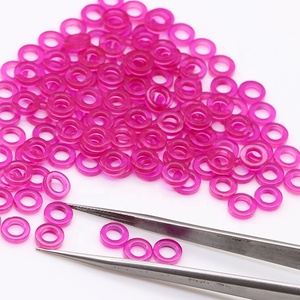 Maßgefertigter Rubinroter Korund 5#, Durchmesser 5,85 mm, Bohrung 3,3 mm, Runder Röhrenförmiger Glatter Künstlicher Edelstein - Product Image 3