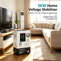 Stabilisateur de tension à relais haute efficacité (>98% de puissance), 5-20 KVA, 220 V monophasé, régulateur de tension automatique (AVR) pour usage domestique